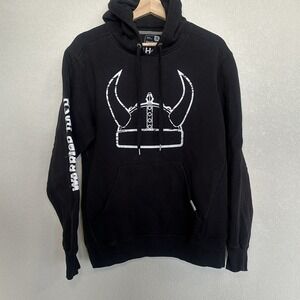 Reebok Warrior Dash Viking Hooded Sweatshirt Mens Small Black Pullover Hoodie
